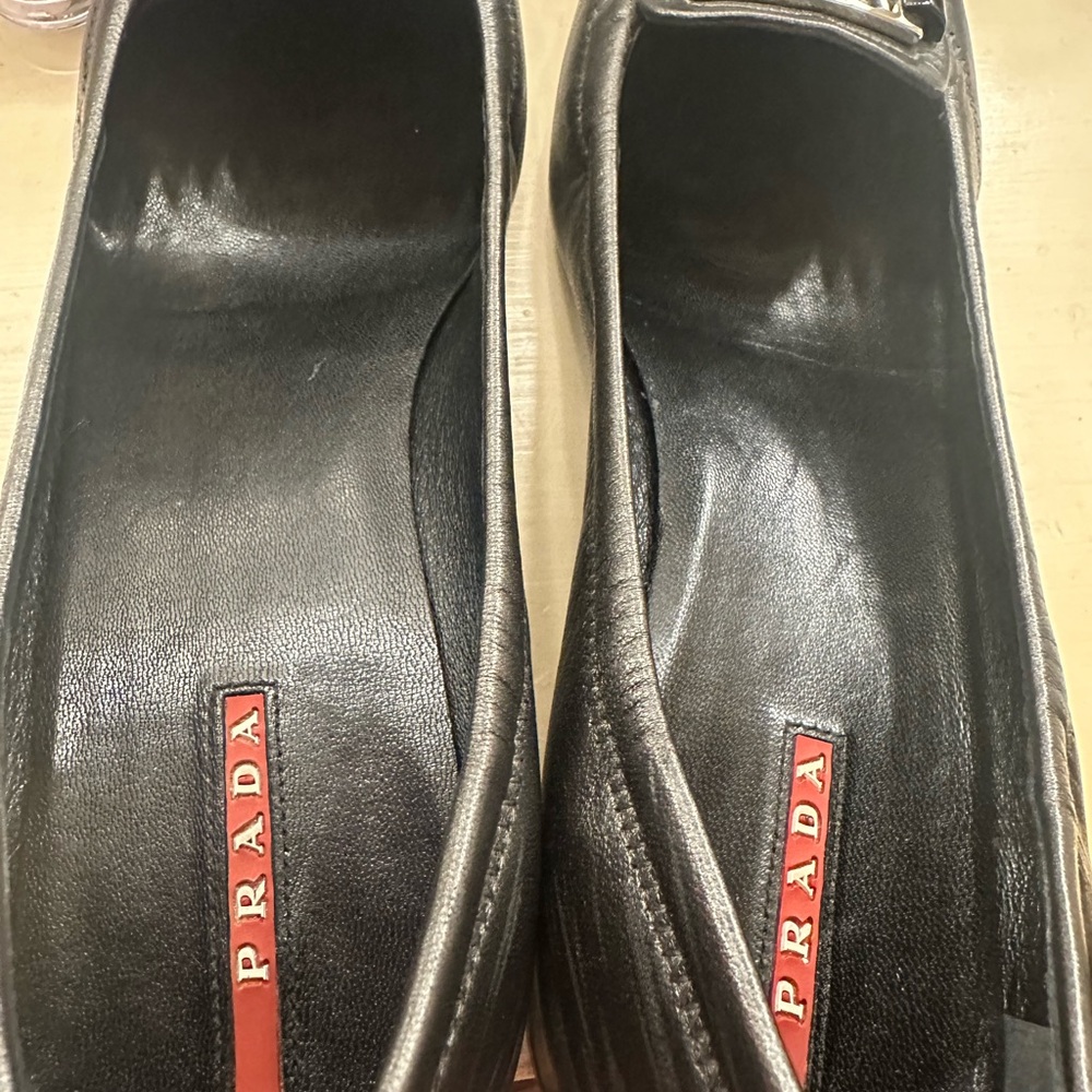 Women’s Prada Metallic Black Loafers - Picture 13 of 16